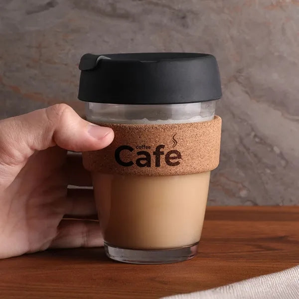 11.8 oz Glass & Cork To-Go Tumbler