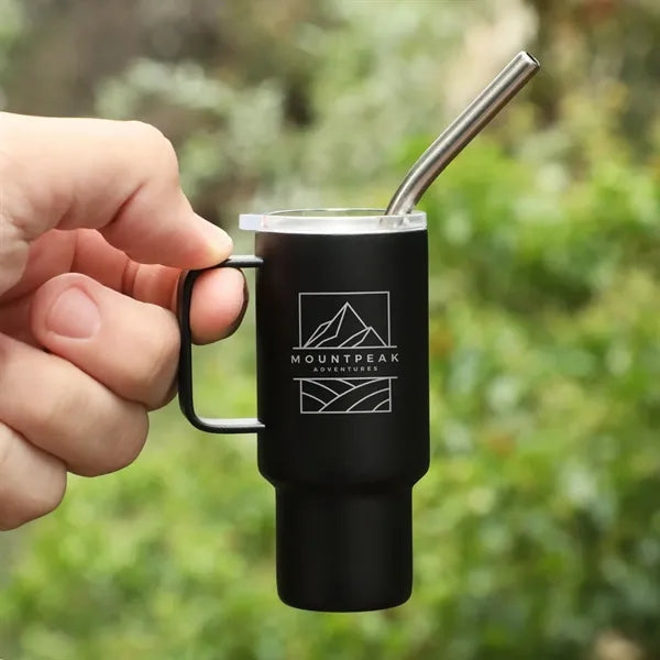 2 Oz. Mini Stainless Steel Tumbler With Straw