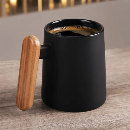 11 Oz. Ceramic Mug With Wooden Handle