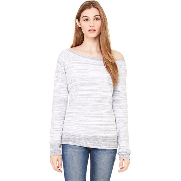 Bella + Canvas Ladies' Sponge Fleece Wide Neck Sweatshirt