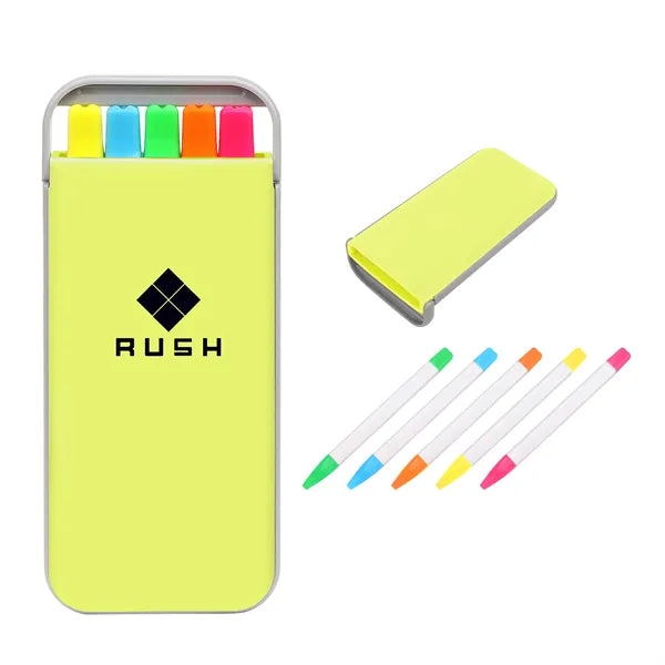 5 in 1  Colors Highlighter Set W/ Case