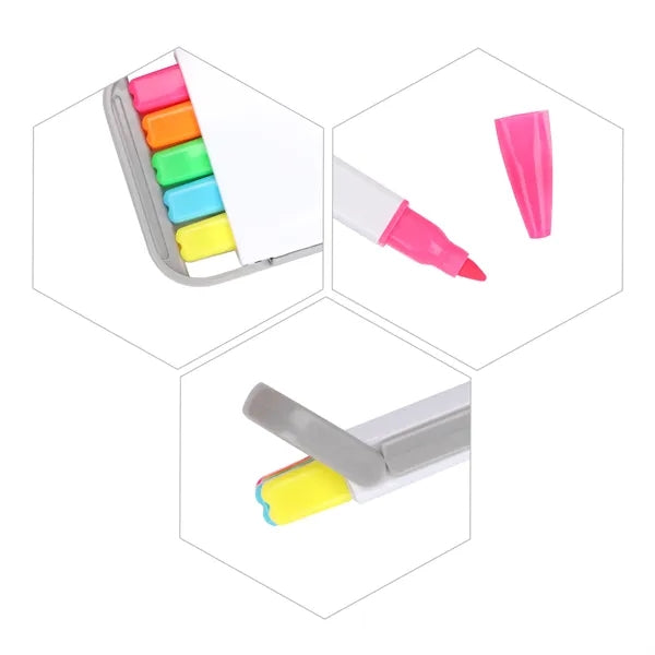 5 in 1  Colors Highlighter Set W/ Case