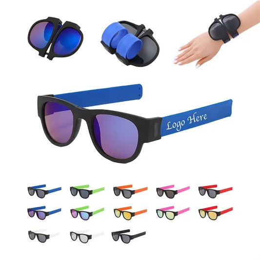 Rubber Foldable Slap Bracelet Sunglasses
