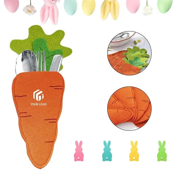 Easter Table Decor Cutlery Utensil Silverware Holder Pouch