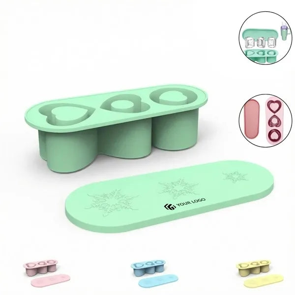 Durable tumbler cup heart shaped silicone ice cube tray mold