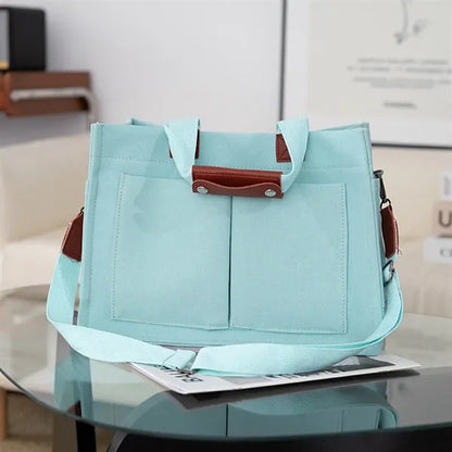 Large Capacity Canvas Tote Bag for Work Travel Shopping