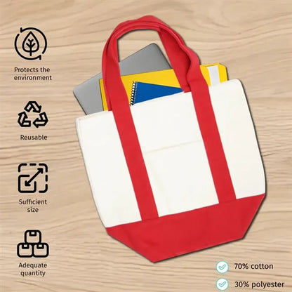 Large Capacity Canvas Tote Bag for Work Travel Shopping