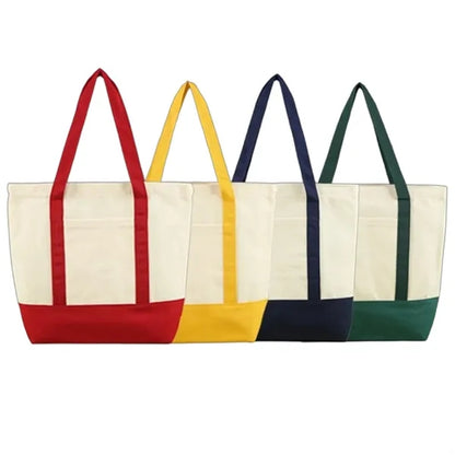 Large Capacity Canvas Tote Bag for Work Travel Shopping