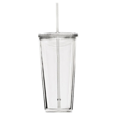 24 oz. Travel Double Wall Acrylic Cup w/ lid and straw