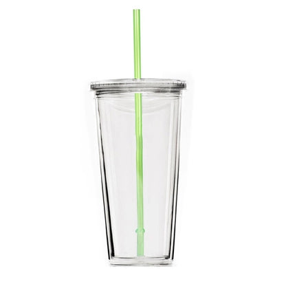 24 oz. Travel Double Wall Acrylic Cup w/ lid and straw