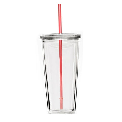 24 oz. Travel Double Wall Acrylic Cup w/ lid and straw