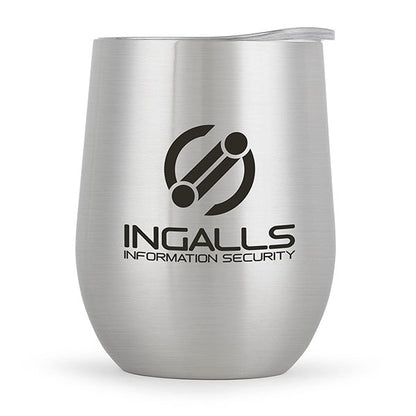 12 oz. Travel Stainless Insulated Wine cup w/ lid Hot & Iced