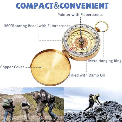 Outdoor Mountaineering Copper G50 Pocket Watch Compass