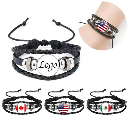Global Flags Retro Braided Bracelet