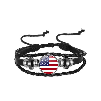 Global Flags Retro Braided Bracelet