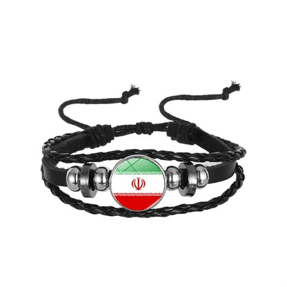 Global Flags Retro Braided Bracelet