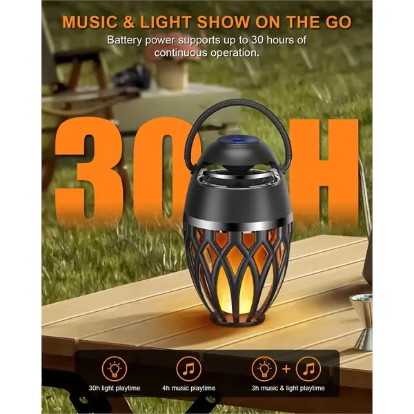 Outdoor Wireless Bluetooth Speakers with LED Flame