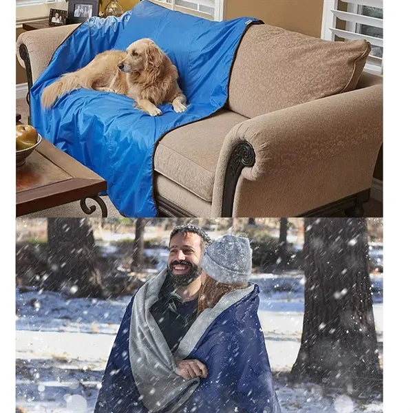 Waterproof Windproof Warm Fleece Blanket with Carry Bag
