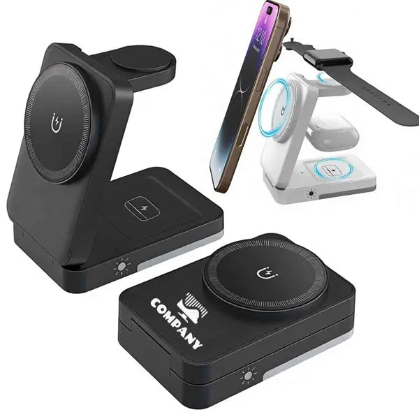 3 in 1 Foldable Magnetic Wireless Charger Stand
