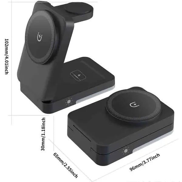 3 in 1 Foldable Magnetic Wireless Charger Stand