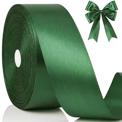 Dark Green Satin Ribbon 25 Yards for Gift Wrapping Decor