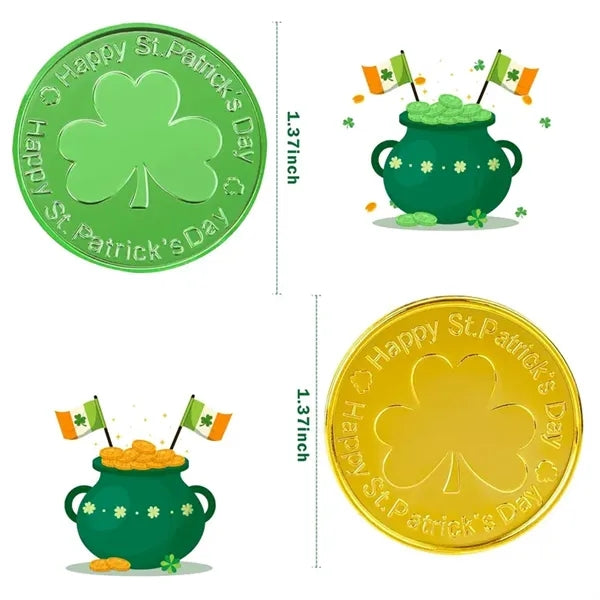 St. Patrick's Day Shamrock Coins Lucky Gold Party Favors