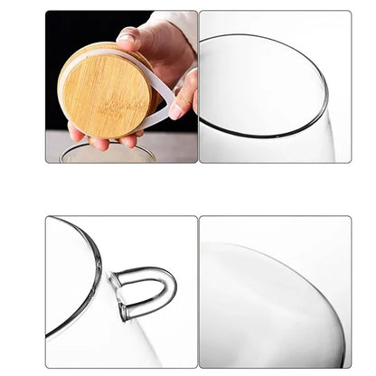 34Oz Glass Jar & Spoon Set W/ Bamboo Lid