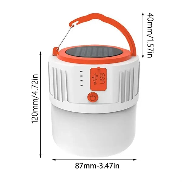 Solar Camping Lantern with LED Light and USB Charging