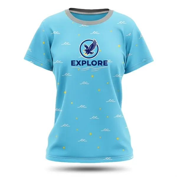Sublimated Women's Waffle Grid Short Sleeve T Shirt