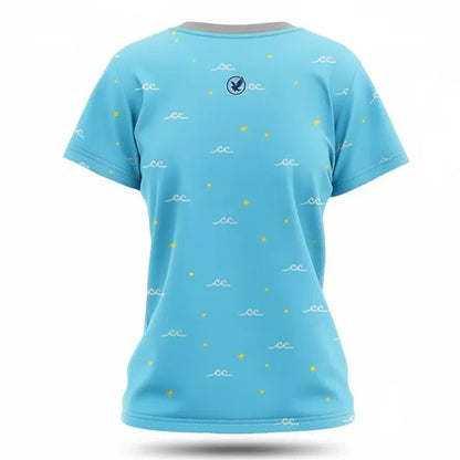 Sublimated Women's Waffle Grid Short Sleeve T Shirt