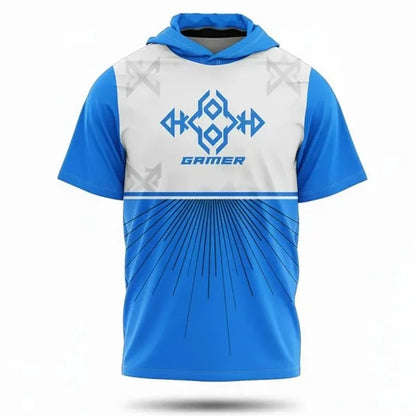 Unisex & Kids Breathable Short Sleeve Hooded T Shirt