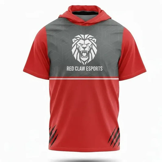 Sublimated 180G Cotton Feel Short Sleeve Hooded T-Shirt