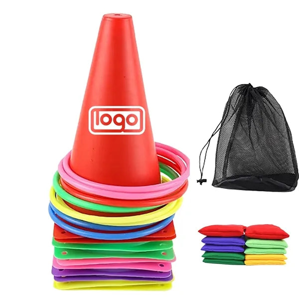 Plastic Ring Toss & Target Bucket Set