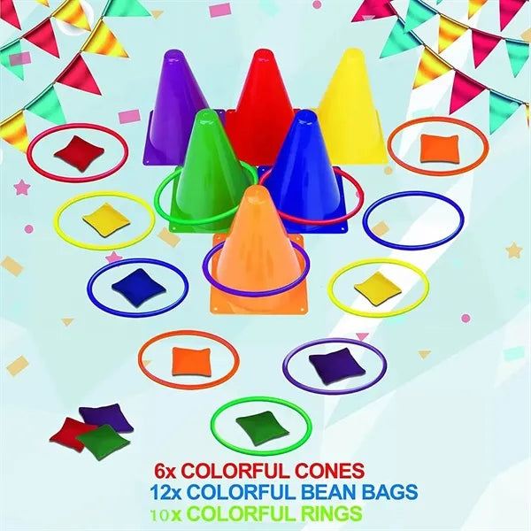 Plastic Ring Toss & Target Bucket Set