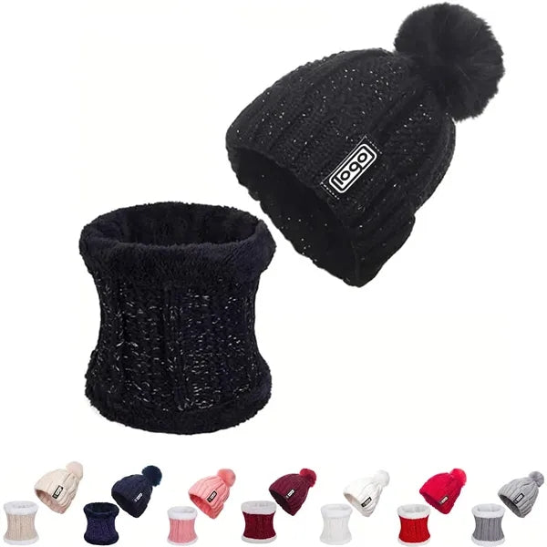 Warm Knit Hat and Scarf Set