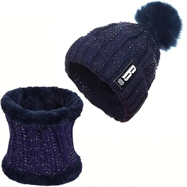 Warm Knit Hat and Scarf Set