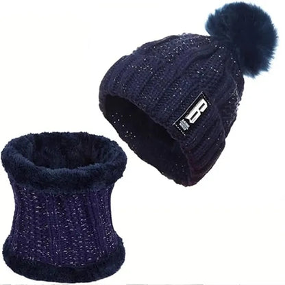 Warm Knit Hat and Scarf Set