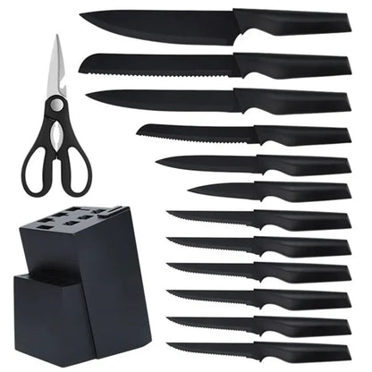 Kitchen Knife Set w/ Wooden Holder