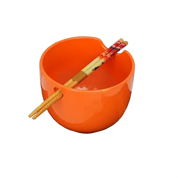 22oz Ceramic Bowl w/ Chopstick Holder Hole