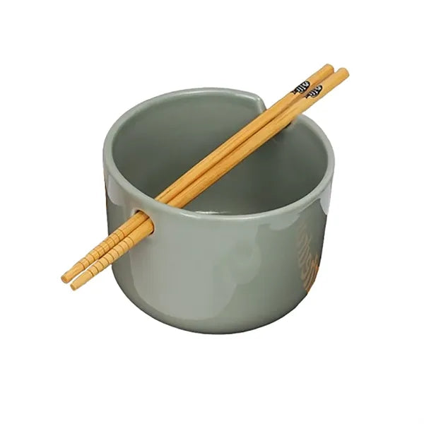 22oz Ceramic Bowl w/ Chopstick Holder Hole