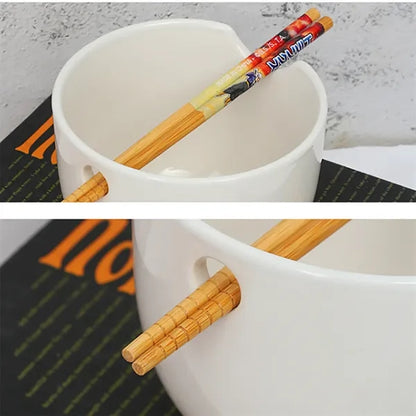 22oz Ceramic Bowl w/ Chopstick Holder Hole