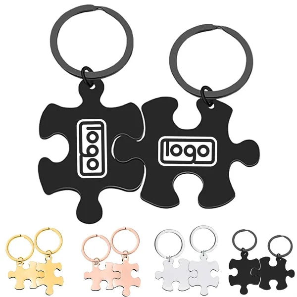 Stainless Steel Puzzle Shaped Key Chain