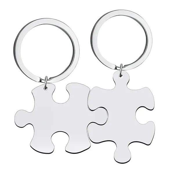 Stainless Steel Puzzle Shaped Key Chain