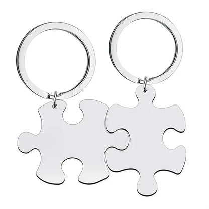 Stainless Steel Puzzle Shaped Key Chain