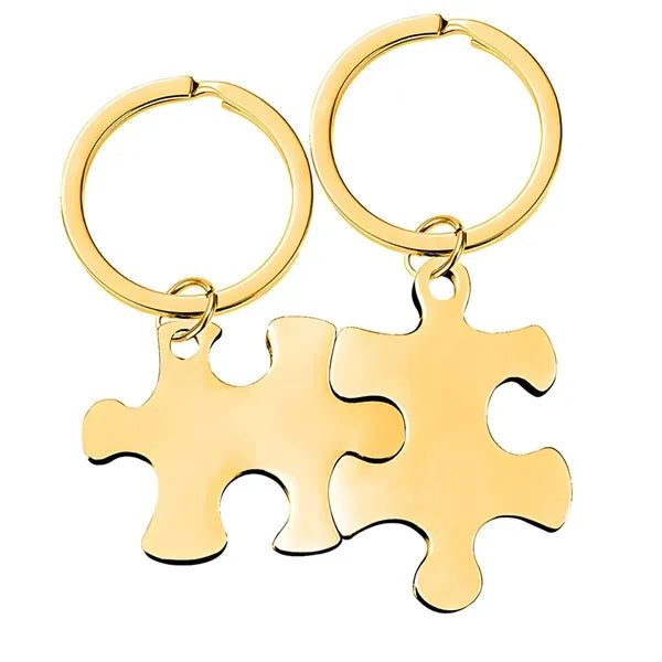 Stainless Steel Puzzle Shaped Key Chain
