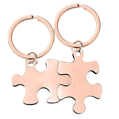 Stainless Steel Puzzle Shaped Key Chain