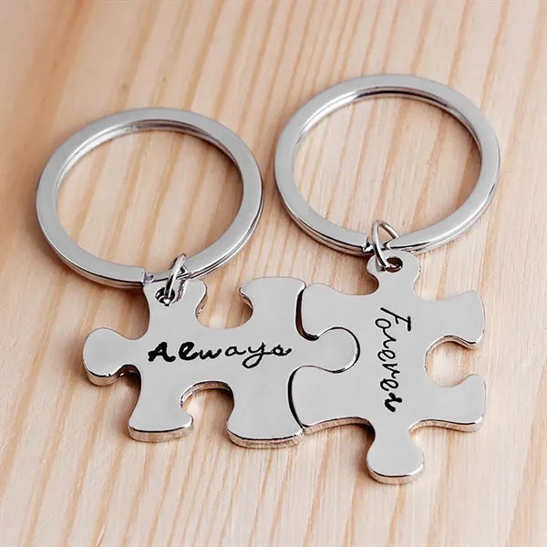 Stainless Steel Puzzle Shaped Key Chain