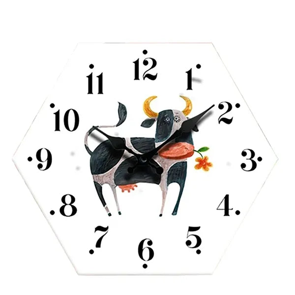 Wooden Hexagonal Wall Clock