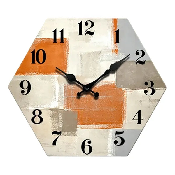 Wooden Hexagonal Wall Clock
