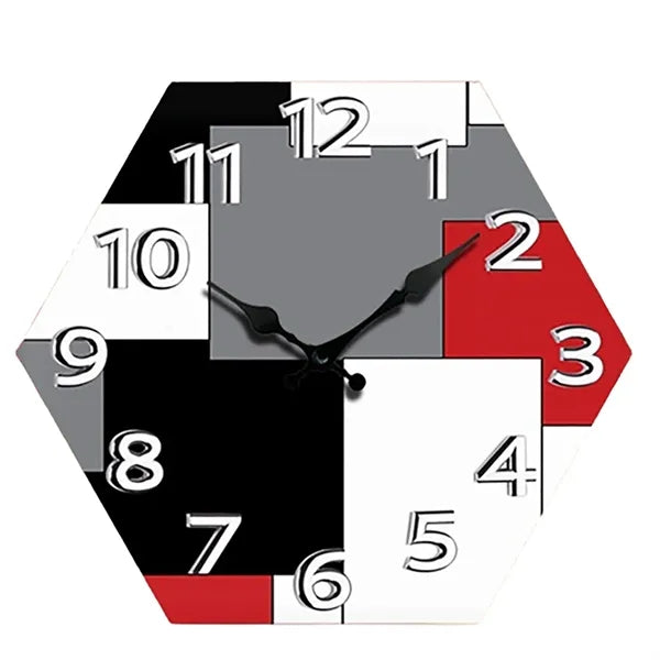 Wooden Hexagonal Wall Clock